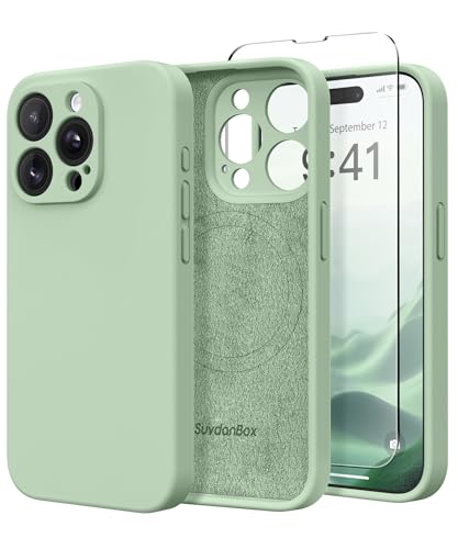 SuydanBox Silikon-Schutzhülle für iPhone 15 Pro, kompatibel mit MagSafe, Kameraschutz, Displayschutzfolie, schlanke, stoßfeste Schutzhülle, weiches kratzfestes Mikrofaserfutter, Helles Cyan SuydanBox Silikon-Schutzhülle für iPhone 15 Pro, kompatibel mit MagSafe, Kameraschutz, Displayschutzfolie, schlanke, stoßfeste Schutzhülle, weiches kratzfestes Mikrofaserfutter, Helles Cyan von SuydanBox