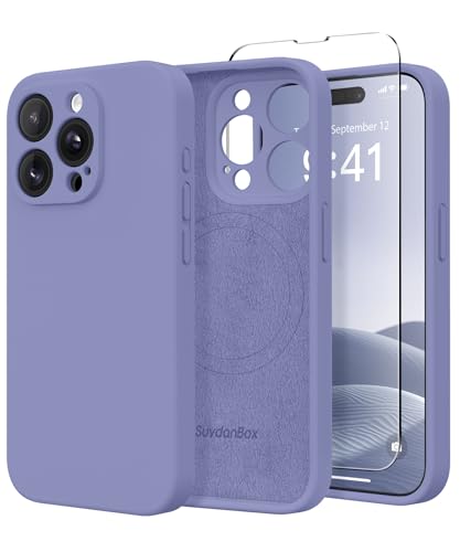 SuydanBox Magnetische Schutzhülle für iPhone 15 Pro, kompatibel mit MagSafe, vollständiger Kameraschutz, Displayschutzfolien, stoßfeste Silikon-Schutzhülle für iPhone 15 Pro 6,1 Zoll, Lavendelgrau SuydanBox Magnetische Schutzhülle für iPhone 15 Pro, kompatibel mit MagSafe, vollständiger Kameraschutz, Displayschutzfolien, stoßfeste Silikon-Schutzhülle für iPhone 15 Pro 6,1 Zoll, Lavendelgrau von SuydanBox