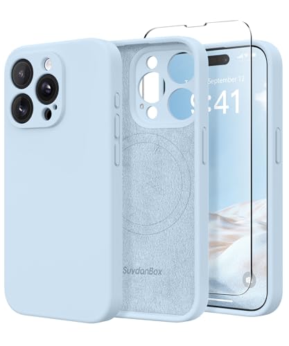SuydanBox Magnetische Schutzhülle für iPhone 15 Pro Max, kompatibel mit MagSafe, [vollständiger Kameraschutz] [Displayschutzfolie] Silikon stoßfeste Schutzhülle für iPhone 15 Pro Max 6,7 Zoll, von SuydanBox