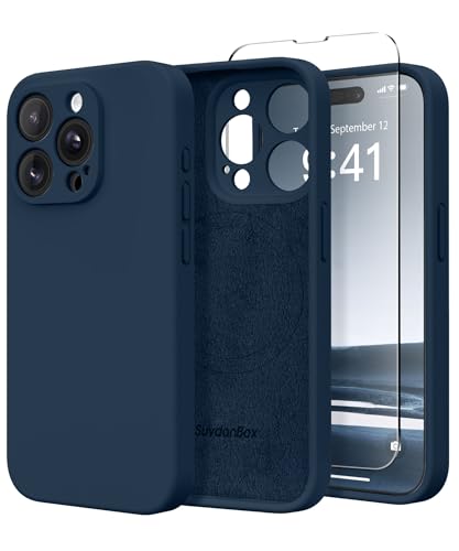 SuydanBox Magnetische Schutzhülle für iPhone 15 Pro Max, kompatibel mit MagSafe, [vollständiger Kameraschutz] [Displayschutzfolie] Silikon stoßfeste Schutzhülle für iPhone 15 Pro Max 6,7 Zoll, von SuydanBox