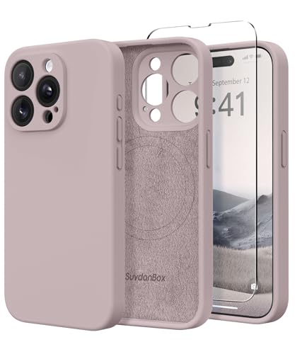 SuydanBox Silikon-Schutzhülle für iPhone 15 Pro, kompatibel mit MagSafe, Kameraschutz, Displayschutzfolie, schlanke, stoßfeste Schutzhülle, weiches kratzfestes Mikrofaserfutter, Haselnuss SuydanBox Silikon-Schutzhülle für iPhone 15 Pro, kompatibel mit MagSafe, Kameraschutz, Displayschutzfolie, schlanke, stoßfeste Schutzhülle, weiches kratzfestes Mikrofaserfutter, Haselnuss von SuydanBox
