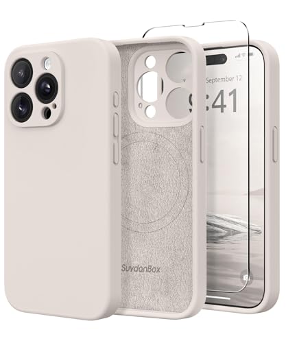 SuydanBox Silikon-Schutzhülle für iPhone 15 Pro Max, kompatibel mit MagSafe, Kameraschutz, Displayschutzfolien, schlanke, stoßfeste Schutzhülle, weiches kratzfestes Mikrofaserfutter, Stein SuydanBox Silikon-Schutzhülle für iPhone 15 Pro Max, kompatibel mit MagSafe, Kameraschutz, Displayschutzfolien, schlanke, stoßfeste Schutzhülle, weiches kratzfestes Mikrofaserfutter, Stein von SuydanBox