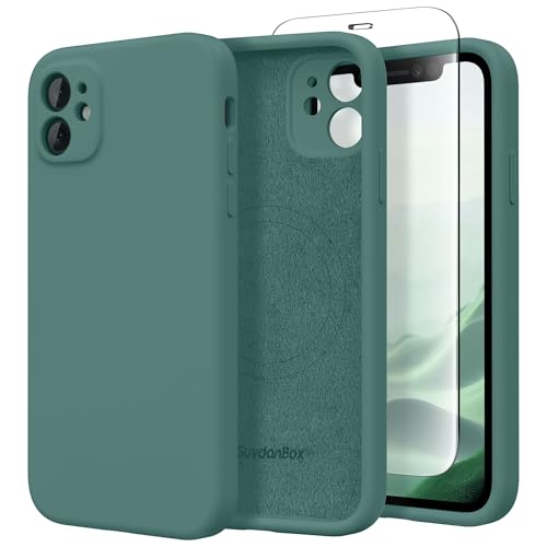 SuydanBox Magnetische Schutzhülle für iPhone 11, Silikon, kompatibel mit MagSafe, [vollständiger Kameraschutz], [Displayschutzfolie] Schlanke, stoßfeste Schutzhülle für iPhone 11 6,1 Zoll, von SuydanBox