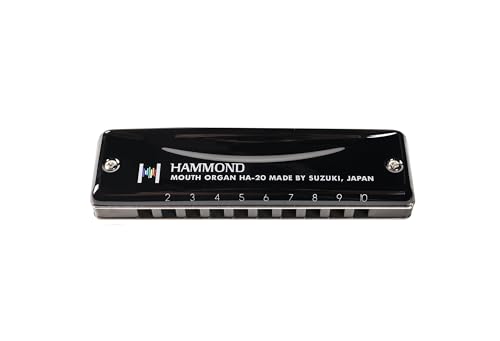 Suzuki Hammond HA20B Diatonische Mundharmonika in H, 10 Kanzellen, Schwarz von Suzuki