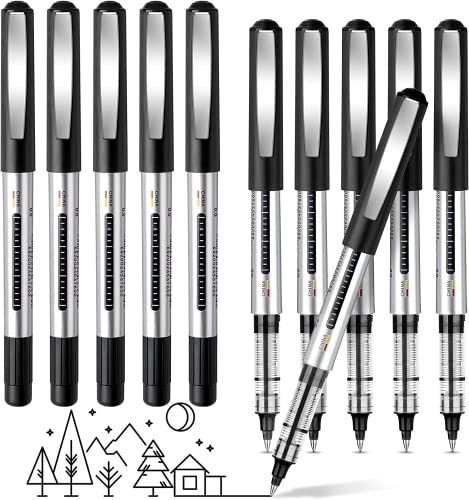 10 Stück Gel-Roller, schnell trocknend, 0,5 mm, Geltinte, für Schule, Arbeit, Zuhause und Büro (schwarz) von Svalor