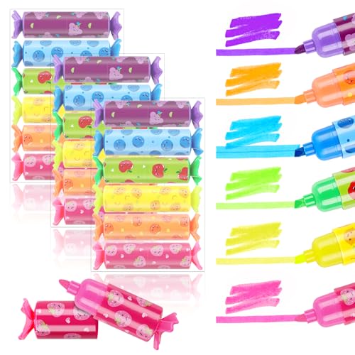 24 Stück Mini Textmarker Bonbon Form, Lustige Textmarker, Highlighter Pen Marker Pastell, Aesthetic Marker Stifte Textmarker Set für Kinder Erwachsene Zeichnung oder Hervorheben, 6 Stile 24 Stück Mini Textmarker Bonbon Form, Lustige Textmarker, Highlighter Pen Marker Pastell, Aesthetic Marker Stifte Textmarker Set für Kinder Erwachsene Zeichnung oder Hervorheben, 6 Stile von Svalor
