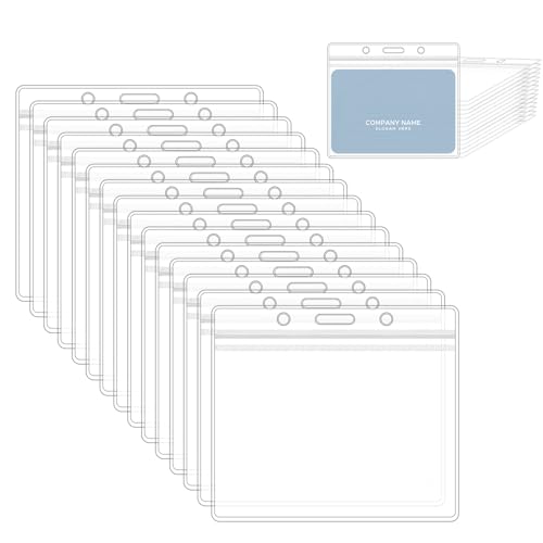 30 Stück Ausweishülle, Kartenhüllen Transparent, Ausweishalter Karten Hüllen, Wasserdicht Kartenhalter für ID Card, Visitenkarten, Studentenausweise, für Schule Büro(10×8.5 Cm) von Svalor