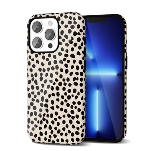 Svanove Cheetah Print Handyhülle für iPhone 13 Pro Max Hülle Leopard Trendy Muster, Beige Punkte von Svanove