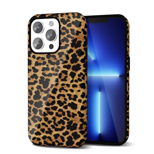 Svanove Cheetah Print Handyhülle für iPhone 13 Pro Max Hülle Leopard Trendy Muster, Braun Khaki von Svanove