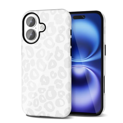 Svanove Cheetah Print Handyhülle für iPhone 16 Hülle Leopard Trendy Muster,Weiß von Svanove