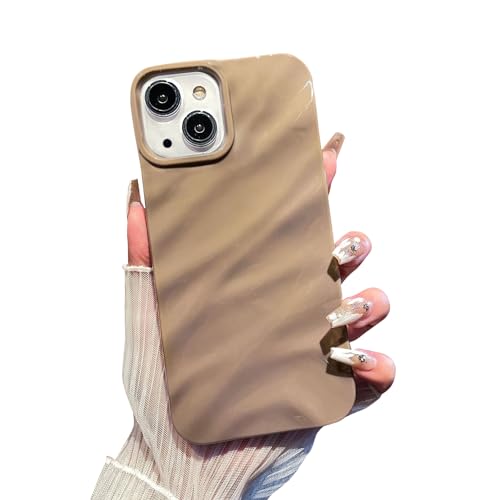 Svanove Schutzhülle für iPhone 13 / iPhone 14, lockig, gewellt, Wellenmuster, ästhetisch, niedlich, glänzend, für Damen, Mädchen, dünn, weich, flexibel, stoßfest, TPU, Braun Svanove Schutzhülle für iPhone 13 / iPhone 14, lockig, gewellt, Wellenmuster, ästhetisch, niedlich, glänzend, für Damen, Mädchen, dünn, weich, flexibel, stoßfest, TPU, Braun von Svanove