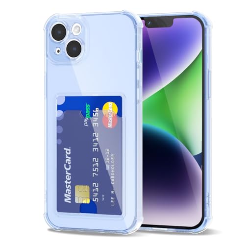 Svanove für iPhone 14 Hülle Durchsichtig mit Kartenfach, Transparent Kartenhalter Kameraschutz Handyhülle, Dünn Schutz Silikon Geldbörse Schutzhülle Stoßfest Slim Wallet Case, Hellblau Svanove für iPhone 14 Hülle Durchsichtig mit Kartenfach, Transparent Kartenhalter Kameraschutz Handyhülle, Dünn Schutz Silikon Geldbörse Schutzhülle Stoßfest Slim Wallet Case, Hellblau von Svanove