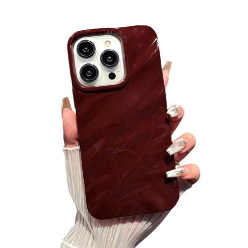 Svanove Schutzhülle für iPhone 14 Pro, lockig, gewellt, Wellenmuster, ästhetisch, niedlich, Wellen, glänzend, Schutzhülle für Frauen und Mädchen, schlank, dünn, weich, flexibel, TPU, Burgunderrot Svanove Schutzhülle für iPhone 14 Pro, lockig, gewellt, Wellenmuster, ästhetisch, niedlich, Wellen, glänzend, Schutzhülle für Frauen und Mädchen, schlank, dünn, weich, flexibel, TPU, Burgunderrot von Svanove