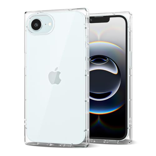 Svanove Schutzhülle für iPhone 16e, transparent, rechteckig, ästhetisch, trendig, mädchenhaft, Y2k, transparent, einzigartige Handyhülle für Damen, dünn, dünn, Silikon, Gummi, stoßfest, schick Svanove Schutzhülle für iPhone 16e, transparent, rechteckig, ästhetisch, trendig, mädchenhaft, Y2k, transparent, einzigartige Handyhülle für Damen, dünn, dünn, Silikon, Gummi, stoßfest, schick von Svanove