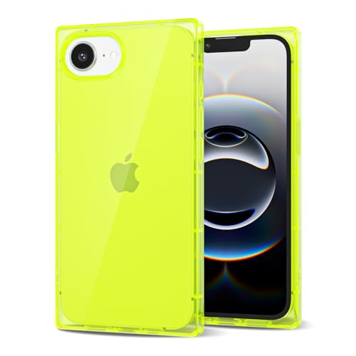 Svanove Transparente Schutzhülle für iPhone 16e, rechteckig, transparent, ästhetisch, trendig, mädchenhaft, Y2k, Designer-Neon-Hell, einzigartige Handyhülle für Damen, dünne dünne Silikonkautschuk von Svanove