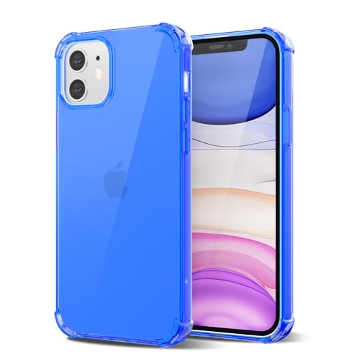 Svanove für iPhone 11 Hülle Durchsichtig, Transparent Handyhülle Kameraschutz, Klar Farbig Dünn Schutz Silikon Schutzhülle Stoßfest Weich Gummi Clear Slim TPU Case, Neon Blau von Svanove