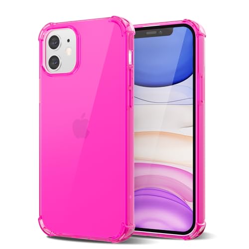 Svanove für iPhone 11 Hülle Durchsichtig, Transparent Handyhülle Kameraschutz, Klar Farbig Dünn Schutz Silikon Schutzhülle Stoßfest Weich Gummi Clear Slim TPU Case, Neon Pink von Svanove