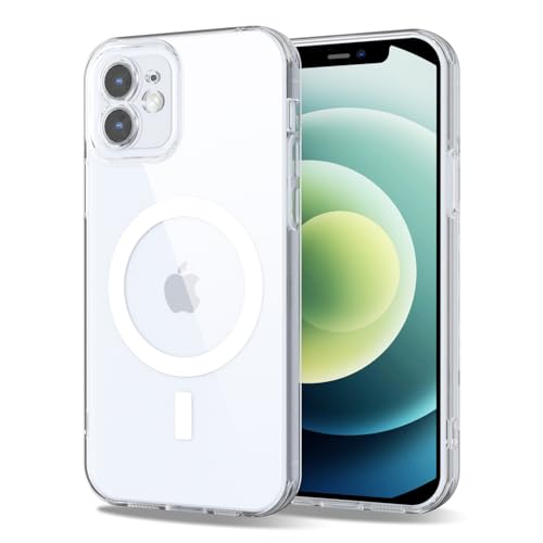Svanove für iPhone 12 Hülle Kompatibel mit Magsafe, Durchsichtig Magnetisch Kameraschutz Handyhülle, Dünn Farbig Silikon Schutzhülle Slim Stoßfest Weich Transparent Mag Schutz Case, Klar von Svanove