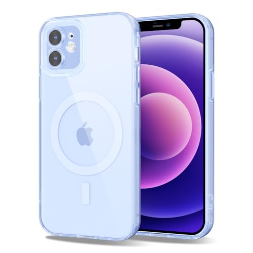 Svanove für iPhone 12 Mini Hülle Kompatibel mit Magsafe, Durchsichtig Magnetisch Kameraschutz Handyhülle, Dünn Farbig Silikon Schutzhülle Slim Stoßfest Weich Transparent Mag Schutz Case, Hellblau von Svanove