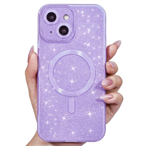 Svanove für iPhone 14 Hülle Glitzer Kompatibel mit Magsafe, Magnetisch Kameraschutz Handyhülle, Niedlich Schutzhülle Bling Gitter Dünn Silikon Stoßfest Weich Case für Frauen Mädchen, Lila Flieder Svanove für iPhone 14 Hülle Glitzer Kompatibel mit Magsafe, Magnetisch Kameraschutz Handyhülle, Niedlich Schutzhülle Bling Gitter Dünn Silikon Stoßfest Weich Case für Frauen Mädchen, Lila Flieder von Svanove