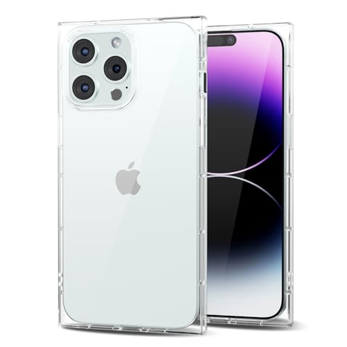 Svanove für iPhone 14 Pro Max Hülle Durchsichtig Quadratisch, Transparent Rechteckig Square Handyhülle Kameraschutz, Klar Farbig Dünn Schutz Silikon Schutzhülle Stoßfest Weich Clear Case, Klar von Svanove