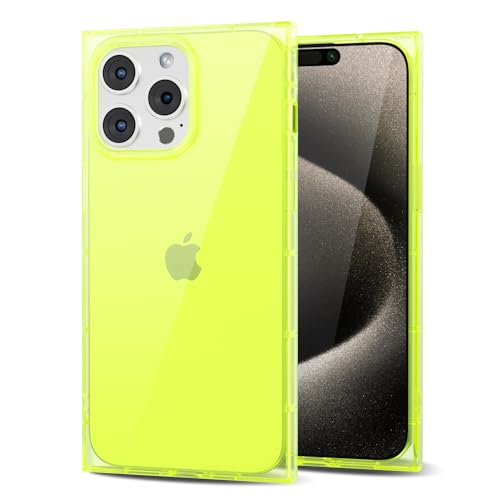 Svanove für iPhone 15 Pro Max Hülle Durchsichtig Quadratisch, Transparent Rechteckig Square Handyhülle Kameraschutz, Klar Farbig Dünn Schutz Silikon Schutzhülle Stoßfest Weich Clear Case, Neon Grün Svanove für iPhone 15 Pro Max Hülle Durchsichtig Quadratisch, Transparent Rechteckig Square Handyhülle Kameraschutz, Klar Farbig Dünn Schutz Silikon Schutzhülle Stoßfest Weich Clear Case, Neon Grün von Svanove