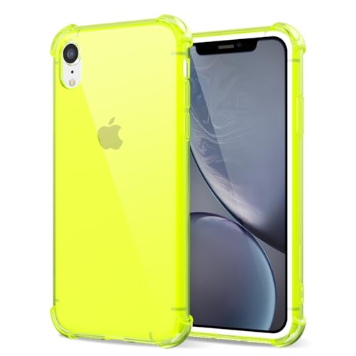 Svanove für iPhone XR Hülle Durchsichtig, Transparent Handyhülle Kameraschutz, Klar Farbig Dünn Schutz Silikon Schutzhülle Stoßfest Weich Gummi Clear Slim TPU Case, Neon Grün von Svanove
