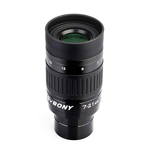 Svbony SV135 Teleskop Okulare Zoom, 1.25 Zoll 7-21mm Zoomokular mit FMC Green Film, Teleskopzubehör Planetenokular Anfänger für Planet Mond Astronomische Beobachtung von Svbony