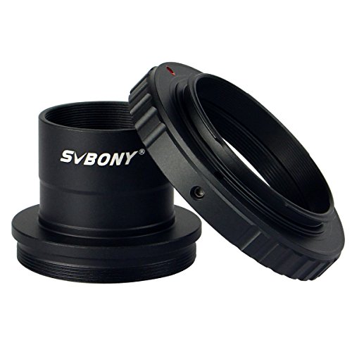 Svbony Teleskop Kamera Adapter, T-Adapter und T2 Adapter 1,25", Aluminium T-Ring Adapter Kompatibel mit Nikon SLR/DSLR von Svbony
