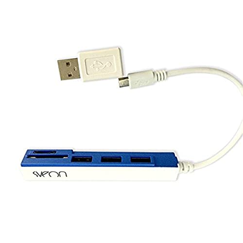 Sveon sct031 USB 2.0 480 Mbit/s blau, weiß – Hub (USB 2.0, USB 2.0, USB, MicroSD (Transflash), microSDHC, microSDXC, SD, SDHC, SDXC, Blau, Weiß, Status) von Sveon