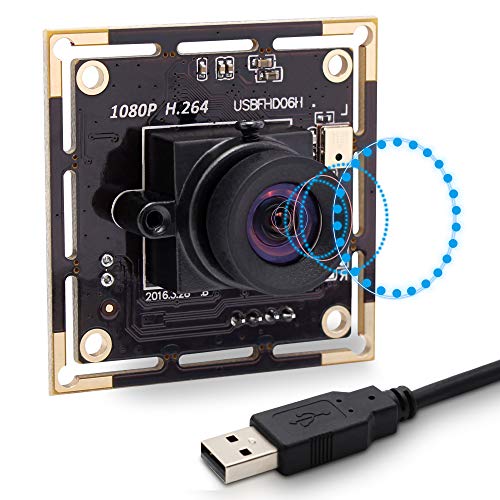 Svpro 2MP Weitwinkel-USB-Kameramodul 1080P mit 100 Grad verzerrungsfreiem Objektiv, H.264 kleine Web-Kamera IMX323 Sensor Low Light Bordkamera mit 1M Kabel für PC Computer, Dual-Mikrofon von Svpro