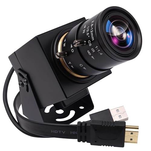 Svpro 4K Kamera USB HDMI Dual Out Manual Zoom Webcam für PC, Streaming Webcam mit 2.8-12mm CS Mount Objektiv Kamera für Nahaufnahmen, CMOS IMX415 Industriekamera für Machine Vision von Svpro