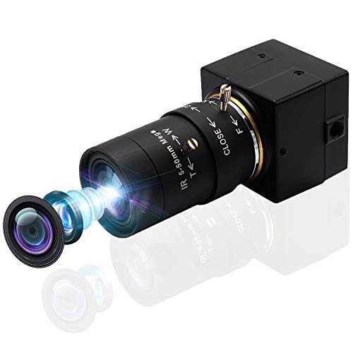 Svpro 8MP USB-Kamera mit 5–50mm Varioobjektiv, 10-facher optischer Zoom manueller Fokus Webcam, HD-Webkamera mit IMX179-Sensor für Windows, Linux, Mac OS, Android, Plug-and-Play-UVC-Kamera von Svpro