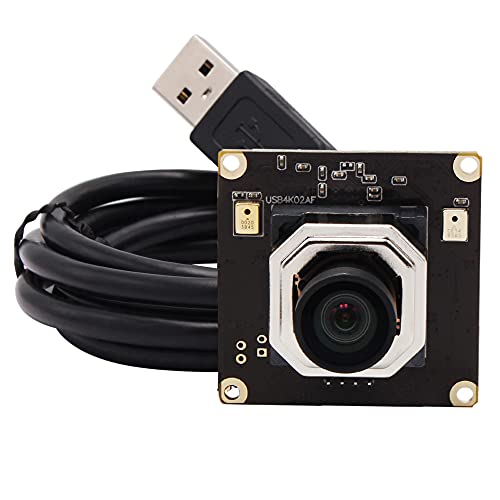 Svpro Autofokus 4K USB-Kameramodul mit Mikrofon, Ultra HD Mini-USB-Kameraplatine mit 100 Grad Weitwinkelobjektiv ohne Verzerrung, USB-Kamera mit IMX415 Sensor für Windows Mac Linux Android von Svpro