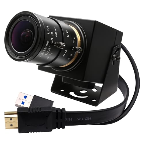 Svpro HDMI USB Zoom Kamera 4K 60fps USB3.0 Manueller Fokus Webcam mit 2.8-12mm optischem Zoomobjektiv,HD Industriekamera 8MP H.264 60fps für Computer,Monitor,TV,Projektor von Svpro
