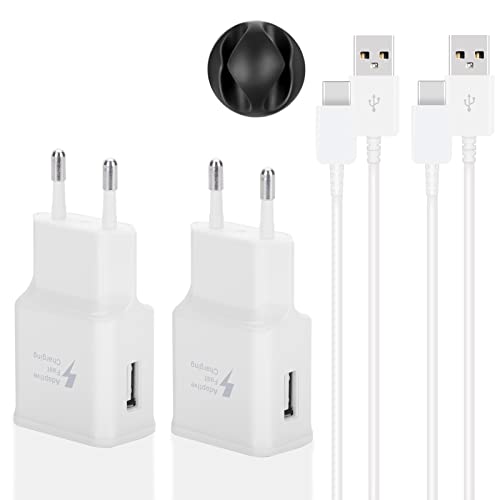 2er-Pack Ladegerät Ladekabel Für Samsung Galaxy S21 S20 S10 S10e S9 S8 Plus A16 A15 A14 A13 A05s A56 A55 A54 A53 A52s A36 A35 A34 A33 A26 A25, Schnellladekabel USB C mit Netzteil Schnellladegerät von Swadaws