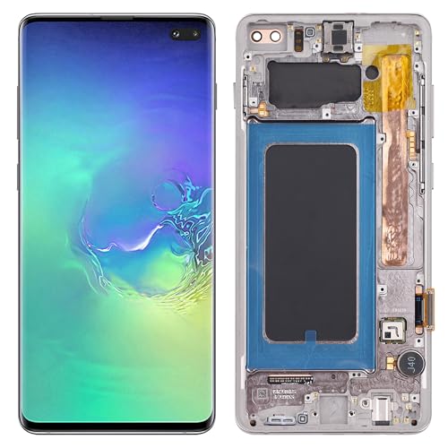 Kein Fingerabdruck: TFT-Ersatz kompatibel mit Samsung S10 Plus SM-G975F/DS SM-G975U (schwarz mit Rahmen), LCD-Display, Touchscreen-Digitalisierer, Montage mit Reparaturwerkzeugen von SwarKing