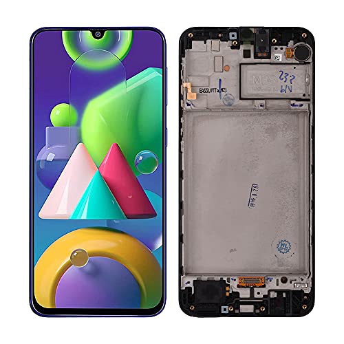 SwarKing AMOLED kompatibel mit Samsung Galaxy M21 LCD Display Touch Screen Digitizer (Schwarz mit Rahmen) Ersatzteile mit kostenlosen Werkzeugen von SwarKing