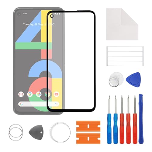 SwarKing Display Glass Frontglas Außenglas Outer Screen Lens Ersatz Kompatibel mit Google Pixel 4A mit Reparatur Set von SwarKing