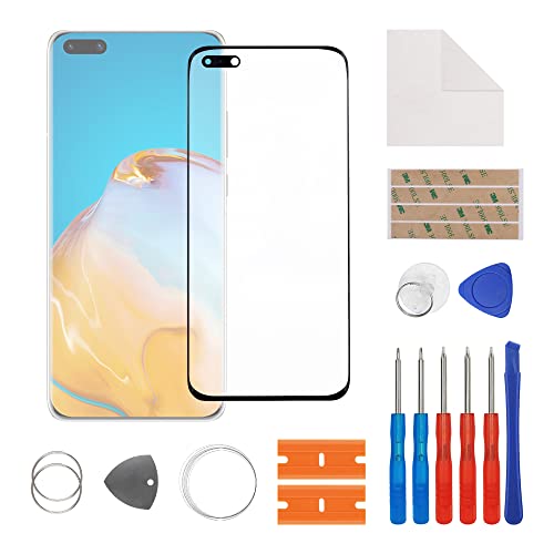 SwarKing Display Glass Frontglas Außenglas Outer Screen Lens Ersatz Kompatibel mit Huawei P40 Pro mit Reparatur Set von SwarKing