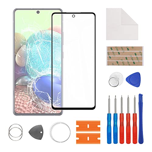 SwarKing Display Glass Frontglas Außenglas Outer Screen Lens Ersatz Kompatibel mit Samsung Galaxy A72 4G SM-A725 mit Reparatur Set von SwarKing