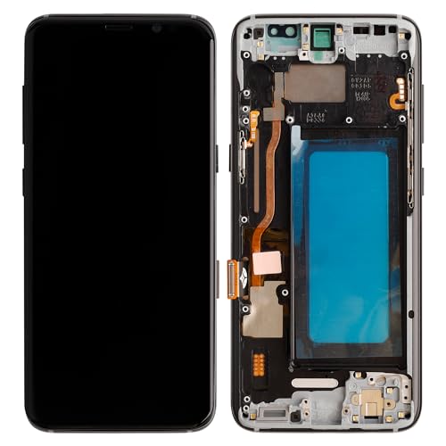 SwarKing 【Keine Fingerprint】 Digital Display Ersatz kompatibel mit für Samsung S8 SM-G950F (Schwarz mit Rahmen) LCD Display Touch Screen Digitizer Montage mit Reparaturwerkzeug von SwarKing