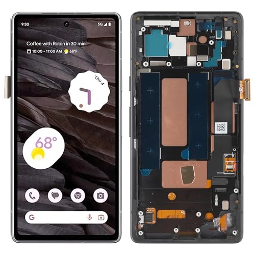 SwarKing LCD Display kompatibel mit Google Pixel 7A GWKK3 GHL1X G0DZQ G82U8 6 (Schwarz mit Rahmen) Ersatzteile mit kostenlosen Werkzeugen von SwarKing