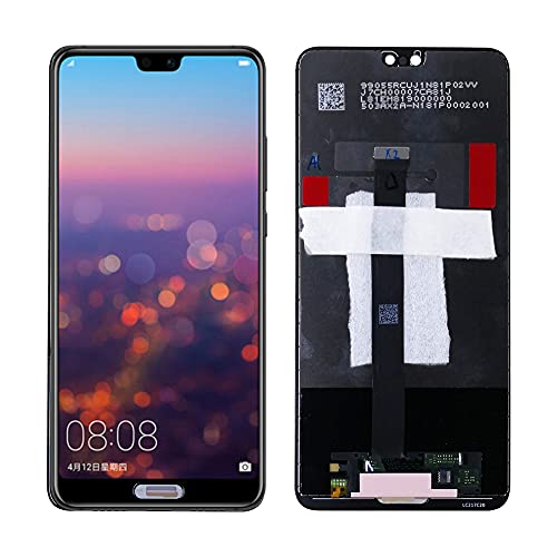 SwarKing LCD Display kompatibel mit Huawei P20 LCD Touch Screen Digitizer (Schwarz, Bezel-Less, mit Fingerabdruck) Ersatzteile mit kostenlosen Werkzeugen von SwarKing