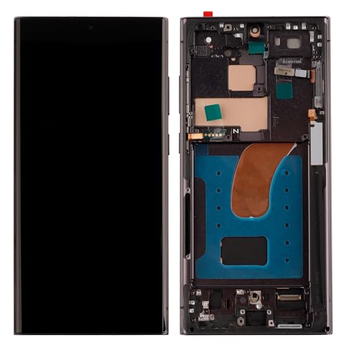SwarKing 【Small Size】 OLED Digital Display Ersatz kompatibel mit für Samsung Galaxy S23 Ultra (Schwarz mit Rahmen) LCD Display Touch Screen Digitizer Montage mit Reparaturwerkzeug von SwarKing