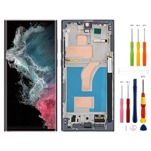 TFT Digital Display Ersatz kompatibel mit für Samsung Galaxy S22 Ultra S22u SM-G908a SM-S908u S908w (Kein Fingerprint) LCD Display Touch Screen Digitizer Montage mit Reparaturwerkzeug von SwarKing