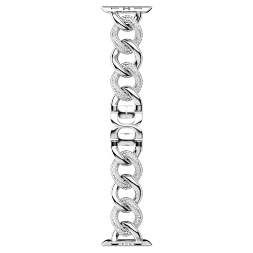SWAROVSKI Sparkling Chain Armband für Apple Watch® | Edelstahlkette mit klaren Kristallen in Silberton Finish | Teil der Sparkling Chain Kollektion | Silber | One Size, modern, Silber, One Size, von Swarovski