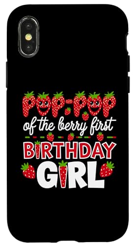 Pop Pop of the Berry Erstes Geburtstagskind, Erdbeeropa Hülle für iPhone X/XS von Sweet Berry Strawberry First Birthday Girl Apparel