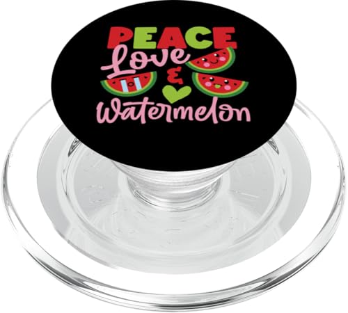 Frieden, Liebe und Wassermelone PopSockets PopGrip für MagSafe von Sweet Watermelon Designs For Summer And Beach