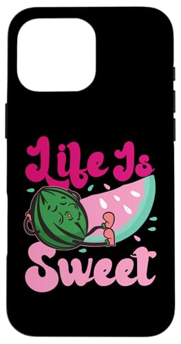 Life Is Sweet Wassermelone Hülle für iPhone 16 Pro Max von Sweet Watermelon Designs For Summer And Beach